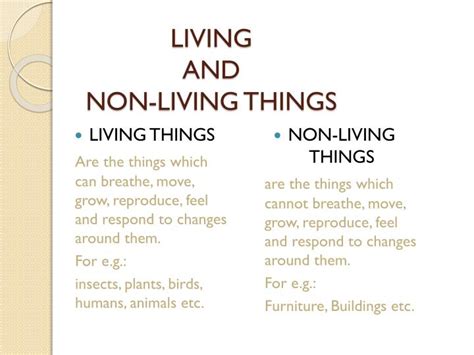 Difference between Living Things and Non.